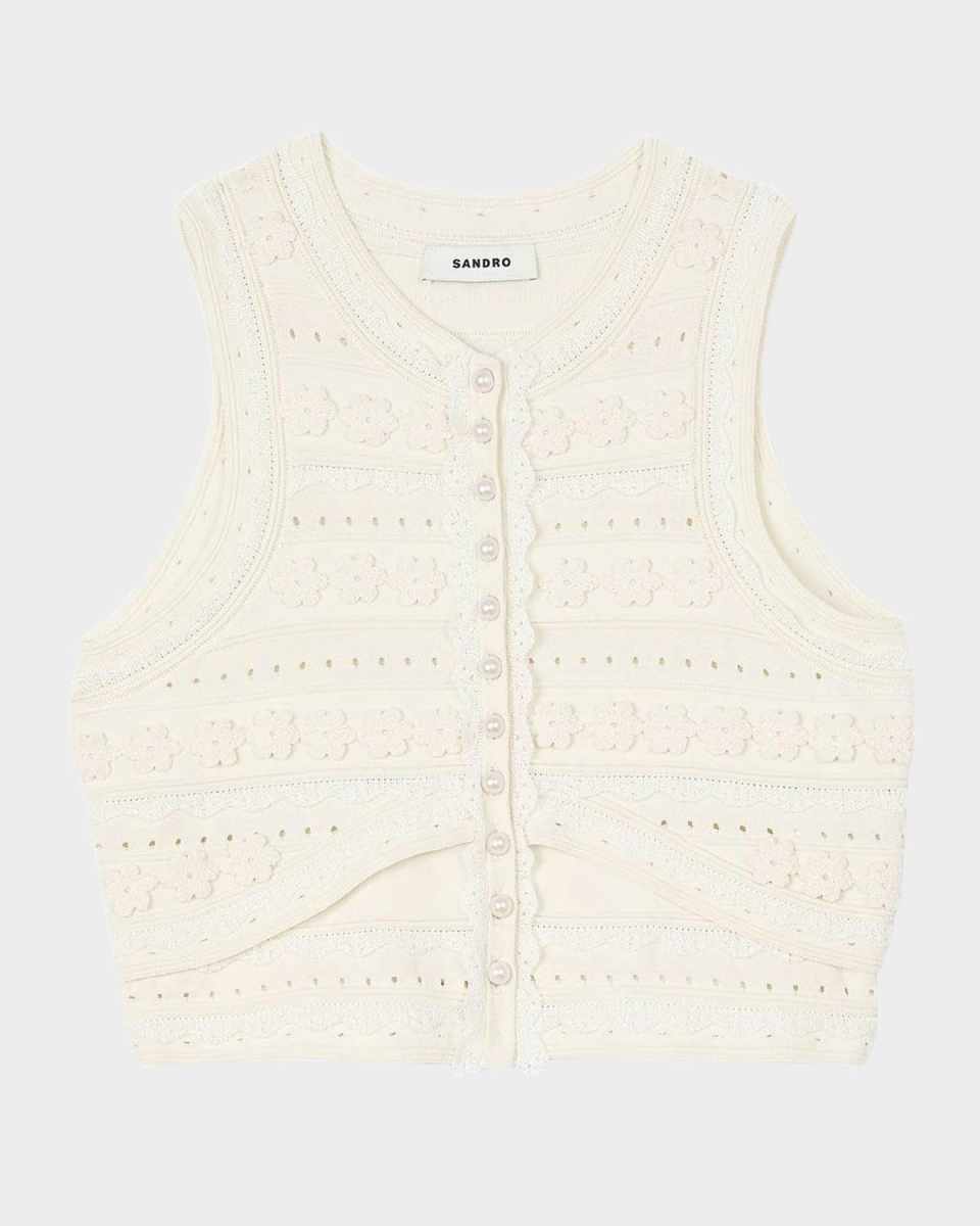 Propriano Knit Button-Front Top